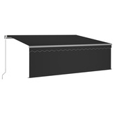 vidaXL Ręcznie zwijana markiza z zasłoną, 4x3 m, antracytowa