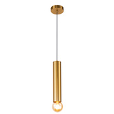 Lampa wisząca tuba Austin złota metalowa 30 cm E27 pojedyncza