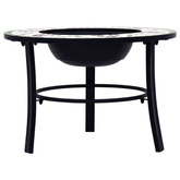 vidaXL Palenisko z mozaiką, zielone, 68 cm, ceramika