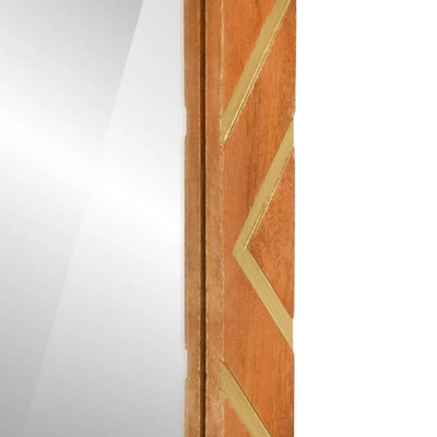 vidaXL Lustro łazienkowe, 50x70x3 cm, lite drewno mango i szkło
