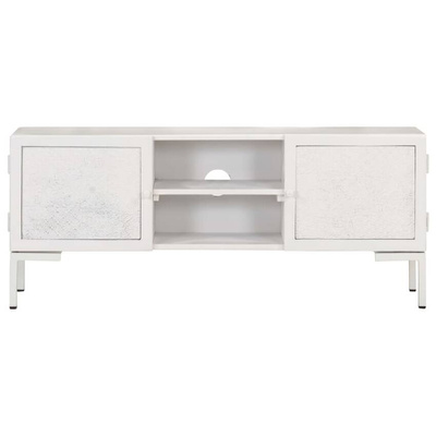 vidaXL Szafka pod TV, biała, 115x30x46 cm, lite drewno mango