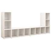 vidaXL Szafki telewizyjne, 4 szt., białe, wysoki połysk, 107x35x37 cm