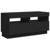 vidaXL Szafka pod TV z oświetleniem LED, czarna, 80x35x40 cm