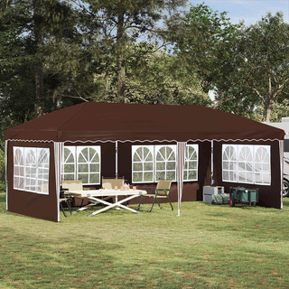 Namiot imprezowy rozkładany 575 x 289 x 245 cm brązowy