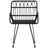 vidaXL Krzesła ogrodowe, 2 szt., czarne, 56x64x80 cm, rattan PE