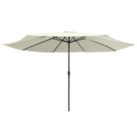 Parasol ogrodowy na metalowym słupku, 390 cm, piaskowy