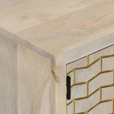 vidaXL Szafka pod TV, 110x30x40 cm, bielone drewno mango