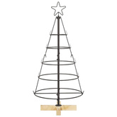 Choinka Stożkowa Świąteczna z podstawą Czarny 90 cm Stal