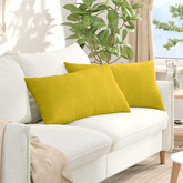 Poduszki na sofę 2 pcs Żółty 80 x 40 cm Tkanina sztruksowa