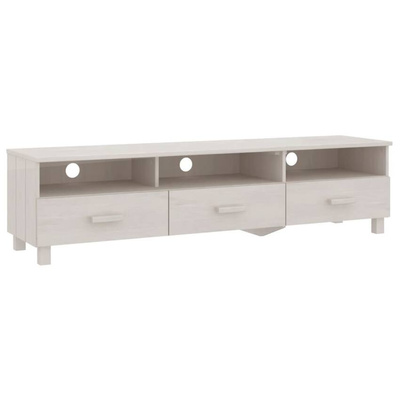 vidaXL Szafka pod TV HAMAR, biała, 158x40x40 cm, lite drewno sosnowe