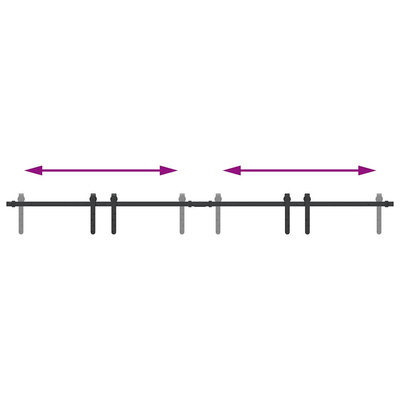 System do drzwi przesuwnych do mebli, 200 cm, stal węglowa model standard