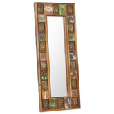 vidaXL Lustro z wizerunkiem Buddy, 50x110 cm, lite drewno z odzysku