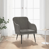vidaXL Fotel, ciemnoszary, 63x76x80 cm, obity aksamitem