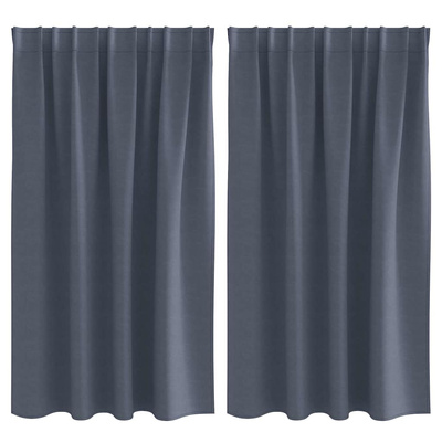 Firany blackout z kółkami 2 pcs Antracyt 140 x 140 cm Poliester