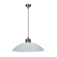 Mira lampa wisząca patynowy 1x60W E27 klosz biały