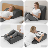 Poduszka na nogi Gładki Szary 63 x 52 x 19 cm Pianka PU