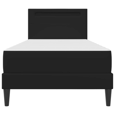 Ramka łóżka z paskami LED Czarny 90 x 200 cm Ekoskóra