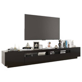 vidaXL Szafka pod TV z oświetleniem LED, czarna, 260x35x40 cm