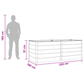 Podniesiona rabata ogrodowa Czarny 250 x 100 x 91 cm