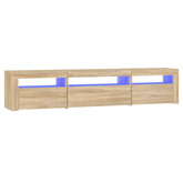 vidaXL Szafka pod TV z oświetleniem LED, dąb sonoma, 195x35x40 cm