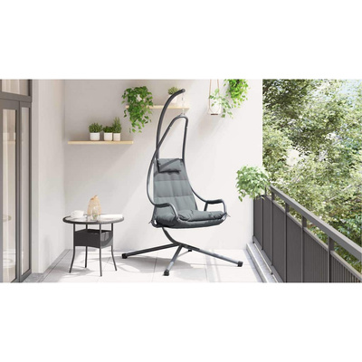 Wiszące krzesło jajo Antracyt 94 x 107 x 196,5 cm Stal