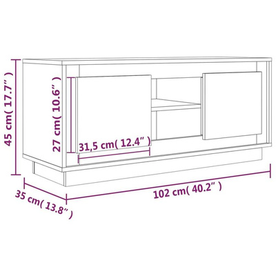 Szafka pod TV, szarość betonu, 102x35x45 cm vidaXL