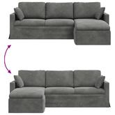 Sofa Ciemnoszary 228 x 134 x 80 cm Aksamit