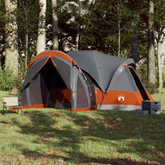 vidaXL Namiot rodzinny tipi, 8-os., szaro-pomarańczowy, wodoszczelny model standard