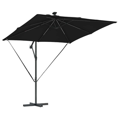 Parasol plażowy Czarny 249 x 249 x 250 cm Poliester i aluminium