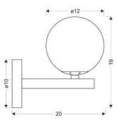 Kinkiet mosiądz biały 1xG9 20cm Kama 21-73419