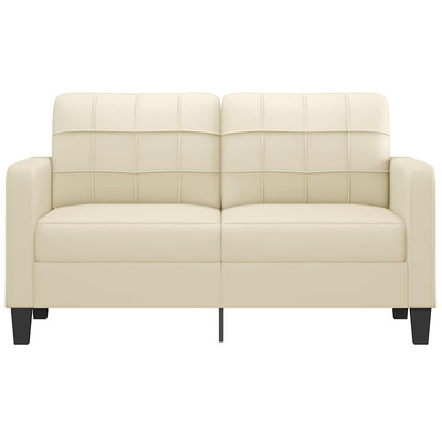 2-osobowa sofa, kremowy, 140 cm, sztuczna skóra