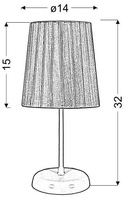 Lampka nocna Rifasa szara metalowa z abażurem lampka stołowa