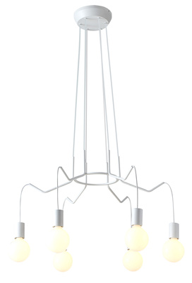 Lampa wisząca Basso biała metalowa 6-punktowa nad stół do jadalni