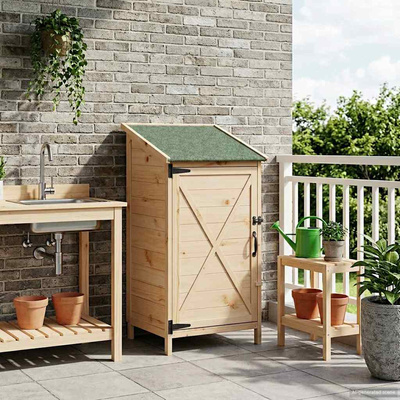 Shed ogrodowy naturalny 59,5 x 56 x 113,5 cm Drewno Świerkowe