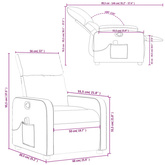 vidaXL Rozkładany fotel masujący, taupe, obity tkaniną