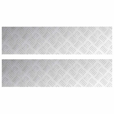 Stopień Prostokątny 2 pcs Srebrny 80 x 20 cm Aluminium