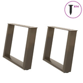 Nogi do stolika kawowego w kształcie litery U 2 szt. Naturalna stal 70x(42-43) cm Stal