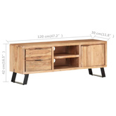 vidaXL Szafka pod TV, 120x30x42 cm, drewno akacjowe, naturalna krawędź
