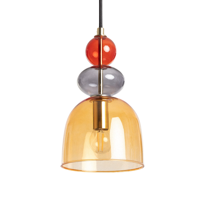 Lampa Wisząca Szklana Bursztynowa E14 15cm L Abruzzo Koloreno