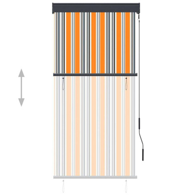 vidaXL Roleta zewnętrzna, 80x250 cm, żółto-niebieska