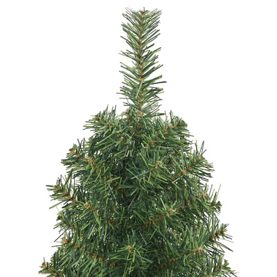 Smukła sztuczna choinka ze stojakiem, zielona, 120 cm, PVC