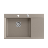 JOSH 111 GraniteQ zlewozmywak 1-komorowy z/o (780x500x215) soft taupe  + syfon push 2 open + deska + wkładka/ elementy stalowe