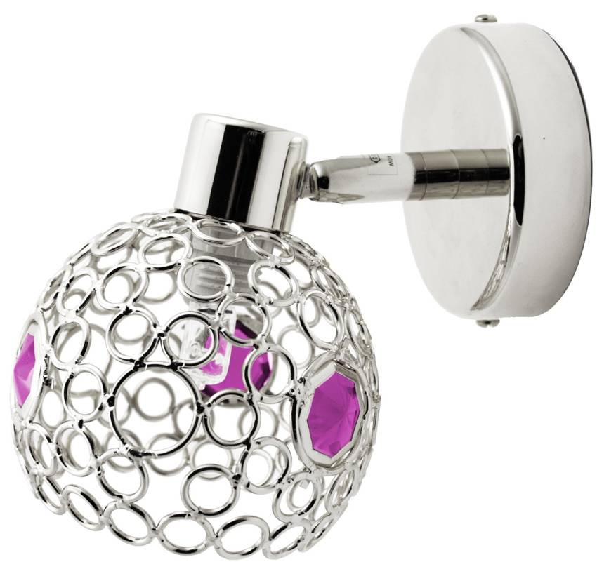 Kinkiet chrom + fiolet lampa spot Aron 91-12104