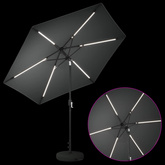 Parasol ogrodowy z oświetleniem LED i podstawą 270 x 270 cm