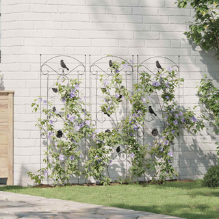 Ogrodzenie Ogrodowe 3 pcs Czarny 110 x 40 cm Stal