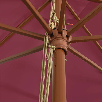 Parasol ogrodowy na drewnianym słupku, bordowy, 400x273 cm