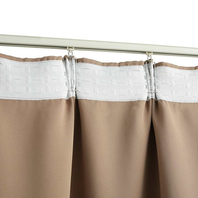 vidaXL Zasłony zaciemniające z haczykami, 2 szt., taupe, 140x225 cm