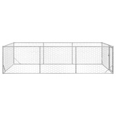 Buda dla psa na zewnątrz z drzwiami 2x4x1 m, ocynkowana stal