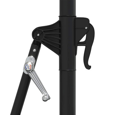 Parasol ogrodowy z LED, ścienny, 300 cm, czarny