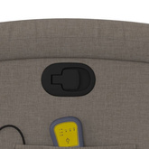 vidaXL Rozkładany fotel masujący, taupe, obity tkaniną